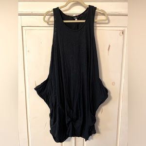 Versatile cotton dress with underneath bustle ties